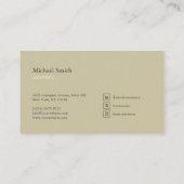 minimalista bloques geométricos verde elegante visitenkarte (Rückseite)