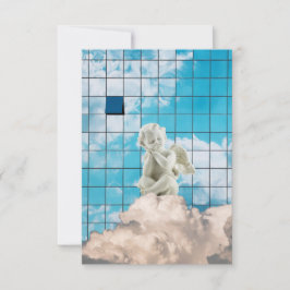 Minimalista Branco Místico Anjo Céu Visão Urbana Einladung