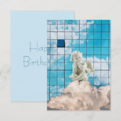 Minimalista Branco Místico Anjo Céu Visão Urbana Einladung (Vorne/Hinten)