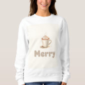 Minimalista Chocolate Caliente Merry | Estética Ac Sweatshirt (Vorderseite)