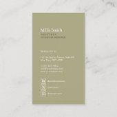 minimalista elegante moderna geometrica verde rosa visitenkarte (Rückseite)