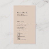 minimalista moderna elegante patrón marrón visitenkarte (Rückseite)