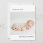 Minimalistic 4-Photo Collage New Baby Birth Ankündigung (Vorderseite)