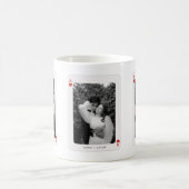 Minimalistic Ace of Hearts Couple 3-Photos Custom Kaffeetasse (Mittel)
