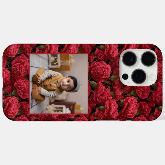 Minimalistic Anniversary Gift Carnation Flower Pho Case-Mate iPhone Hülle (Rückseite (Horizontal))