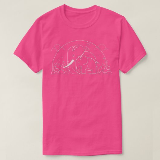 Minimalistic Art Elephant Mom and Child T-Shirt (Design vorne)