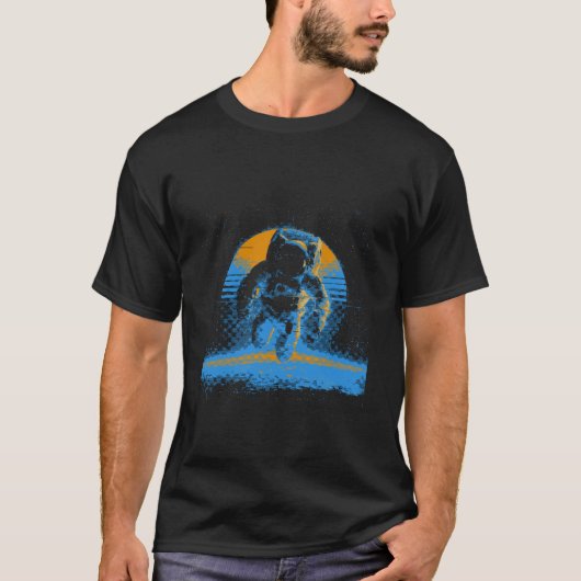 Minimalistic Astronaut in Space Astronomy Planets T-Shirt (Vorderseite)