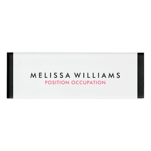 Minimalistic black and white decorative stripes namenschild (Vorderseite)