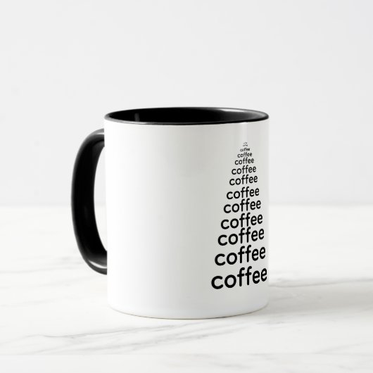 Minimalistic Black Coffee Tree Mug Tasse (Vorderseite Links)