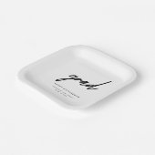 Minimalistic Black & White Custom Graduation Party Pappteller (Gewinkelt)