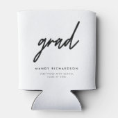 Minimalistic Black & White Script Graduation Party Dosenkühler (Rückseite)