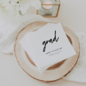 Minimalistic Black & White Script Graduation Party Serviette