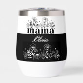 Minimalistic Black & White Wildflower Mama Custom (Vorderseite)
