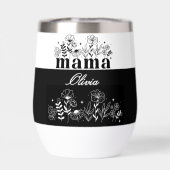 Minimalistic Black & White Wildflower Mama Custom (Rückseite)