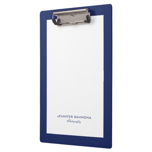 Minimalistic blue and white simple border klemmbrett (Links)