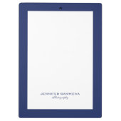 Minimalistic blue and white simple border klemmbrett (Rückseite)