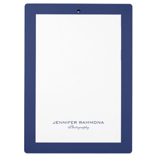 Minimalistic blue and white simple border klemmbrett (Rückseite)