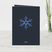 Minimalistic BLue Snowflake Hand Drawn Art Karte (Rückseite)