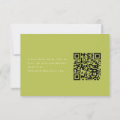 Minimalistic Bright Green Wedding RSVP QR Code Karte (Rückseite)