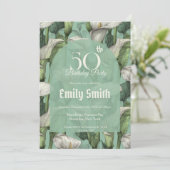 Minimalistic Call Lilies Charm Happy Birthday Einladung (Stehend Vorderseite)