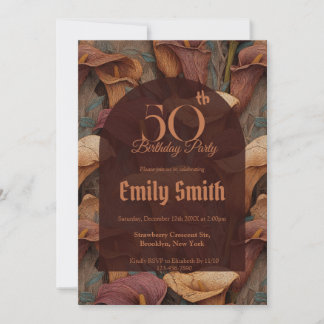 Minimalistic Call Lilies Charm Happy Birthday Einladung