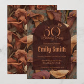 Minimalistic Call Lilies Charm Happy Birthday Einladung (Vorne/Hinten)