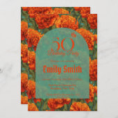 Minimalistic Carnation Aesthetic Party Einladung (Vorne/Hinten)