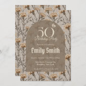 Minimalistic Carnation Charm Birthday Einladung (Vorne/Hinten)