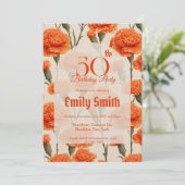 Minimalistic Carnation Luxury Girl’S Birthday Einladung (Stehend Vorderseite)