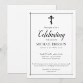Minimalistic Celebration of Life Orthodox Cross Einladung (Vorne/Hinten)