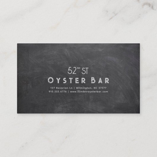 Minimalistic Chalkboard Style Visitenkarte (Rückseite)