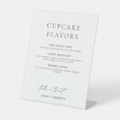 Minimalistic Classy Cupcake Flavors Wedding Sign Sockelschild (Vorderseite)
