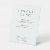 Minimalistic Classy Signature Drinks Wedding Sockelschild (Vorderseite)