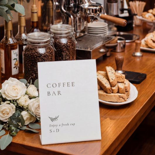 Minimalistic Coffee Bar Wedding Sign Sockelschild