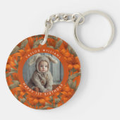 Minimalistic Custom Lilies Themed Birthday Party Schlüsselanhänger (Rückseite)