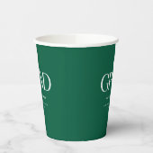 Minimalistic Dark Green Custom Graduation Party Pappbecher (Links)