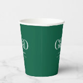 Minimalistic Dark Green Custom Graduation Party Pappbecher (Rechts)