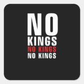 Minimalistic Design No Kings Rebellious No Kings G Quadratischer Aufkleber (Vorderseite)