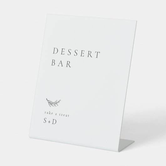 Minimalistic Dessert Bar Wedding Sign Sockelschild (Vorderseite)