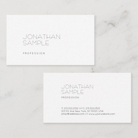 Minimalistic einfaches schlichtes Tasteful Visitenkarte (Vorne/Hinten)