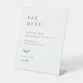 Minimalistic Elegant Bar Menu Wedding Sign Sockelschild (Vorderseite)