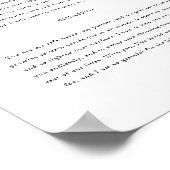 Minimalistic Elegant Black & White Wedding Vows Poster (Ecke)