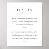 Minimalistic Elegant Black & White Wedding Vows Poster (Vorne)