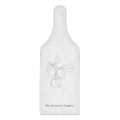 Minimalistic Elegant Farm Chic Lemons Lineart Schneidebrett (Vorderseite)
