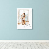 Minimalistic Family Name Script Custom Photo Leinwanddruck (Insitu (Holzboden))
