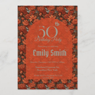 Minimalistic Gardenias Fantasy Adult Birthday Einladung