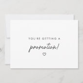 Minimalistic "Getting A Promotion" Baby Pregnancy Ankündigung (Vorderseite)
