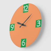 Minimalistic Graphic Green Quarterly digits Große Wanduhr (Winkel)