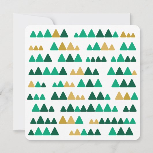 Minimalistic Green & Golden Woods Christmas Square Einladung (Rückseite)