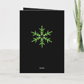 Minimalistic Green Snowflake Hand Drawn Art Karte (Rückseite)